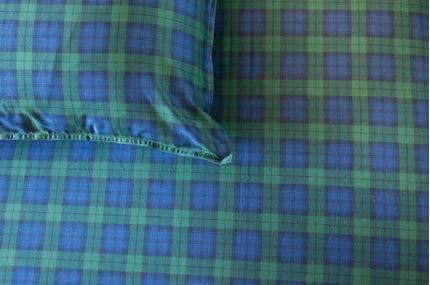Navy Green Blackwatch Plaid Duvet Cover Set for wholesale on Faire1