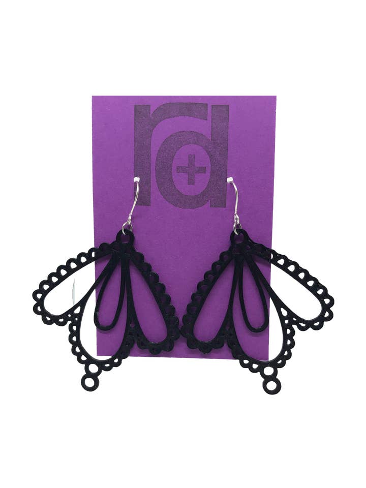 Arsenic and Old Lace 3D Printed Earrings for wholesale by R+D