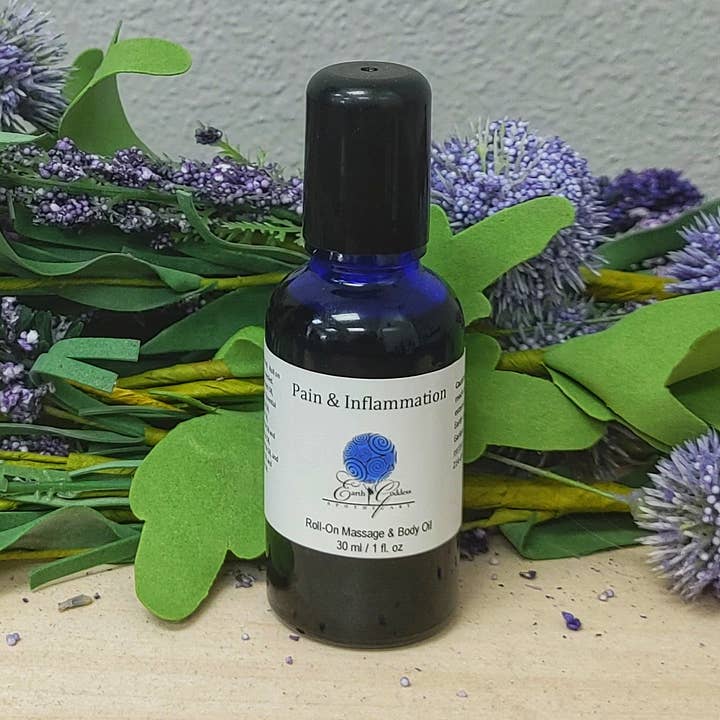 1 oz. Pain & Inflammation Support Roller Ball for wholesale by Earth Goddess Apothecary