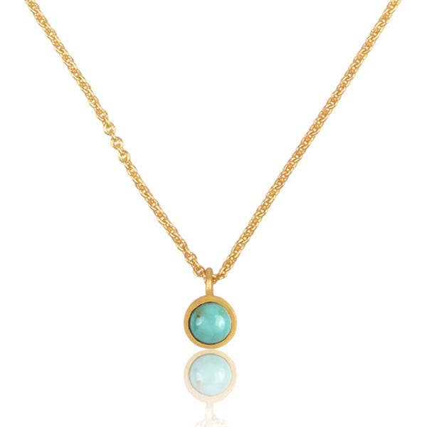 Christina Greene LLC - Wholesale Pendant/Charm Necklace - Turquoise Dainty Pendant Necklace4
