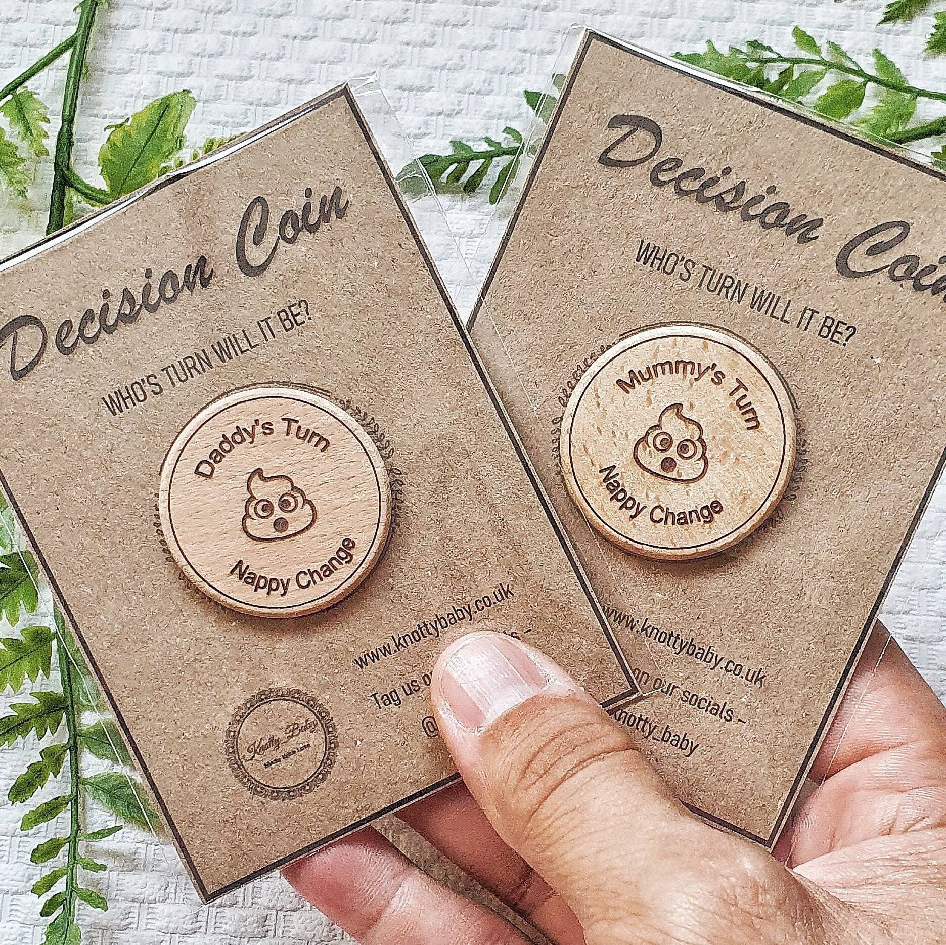 Knotty_baby – wholesale Keepsake coin/token – Nappy Decision Coin, New Parent, Baby Shower, Flip Coin,2