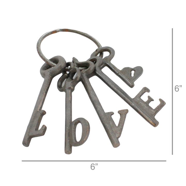 HomArt - Wholesale Decorative Tabletop Object - Love Keys - Cast Iron - Natural1