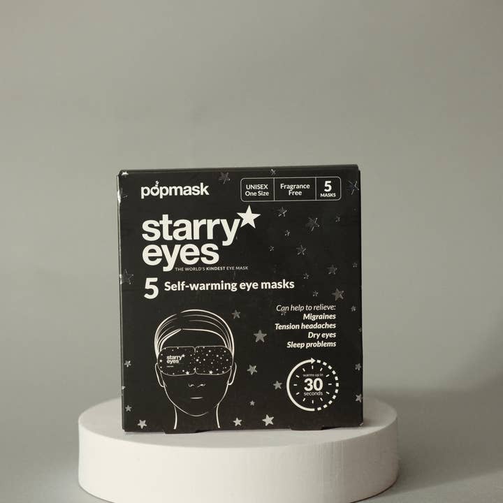 Popmask London - Wholesale Sleep/Eye Mask - Starry Eyes Fragrance-Free Self-Warming Sleep Mask - 5 Pack