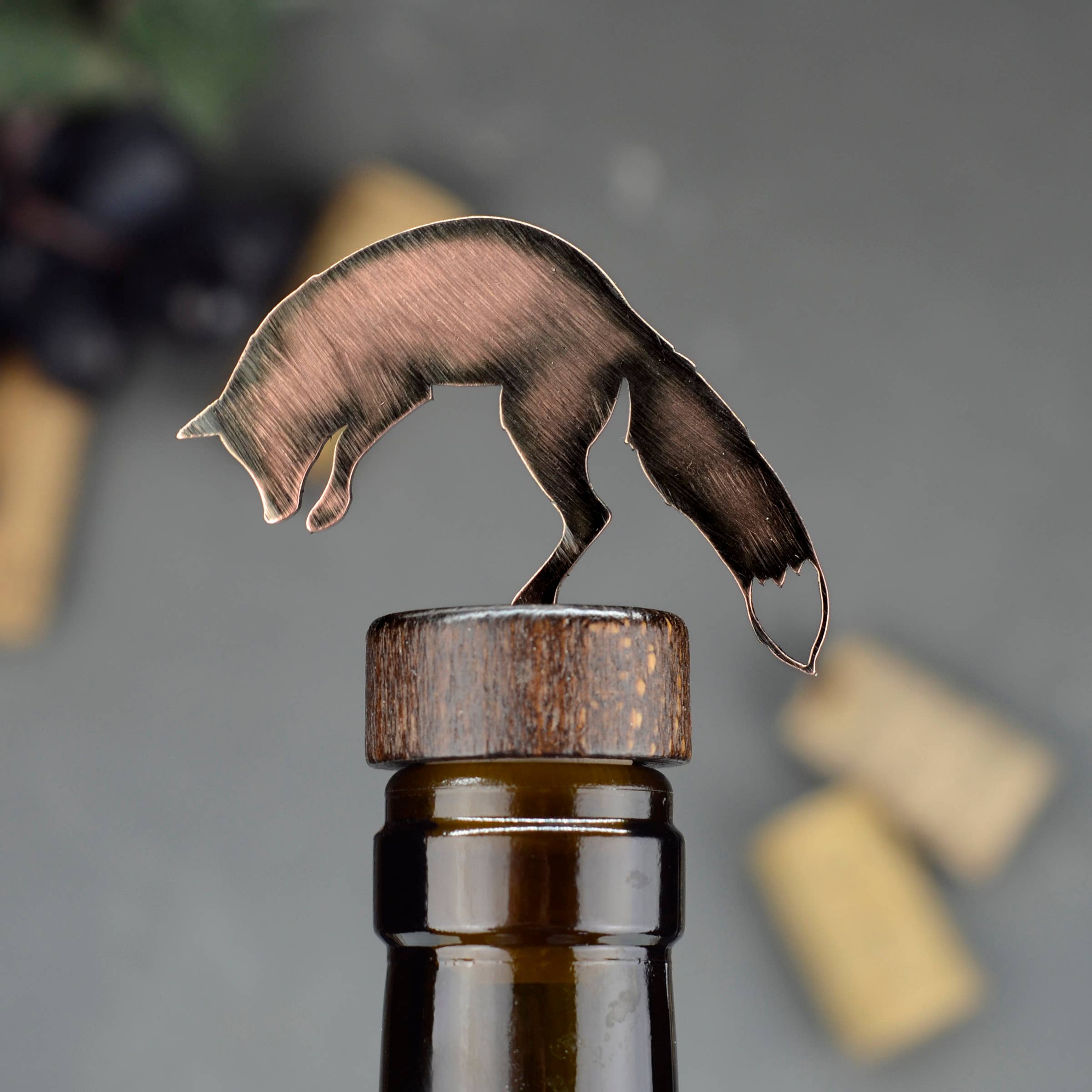 Blue Moose Metals – Engroshandel Vinprop – Fox vinflaske prop4