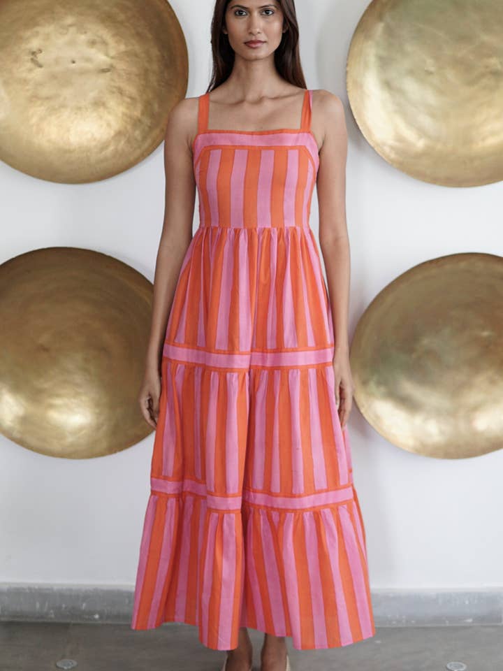 Maxi dress with pockets. Cotton summer maxi dress Candy for wholesale by La Mandarine