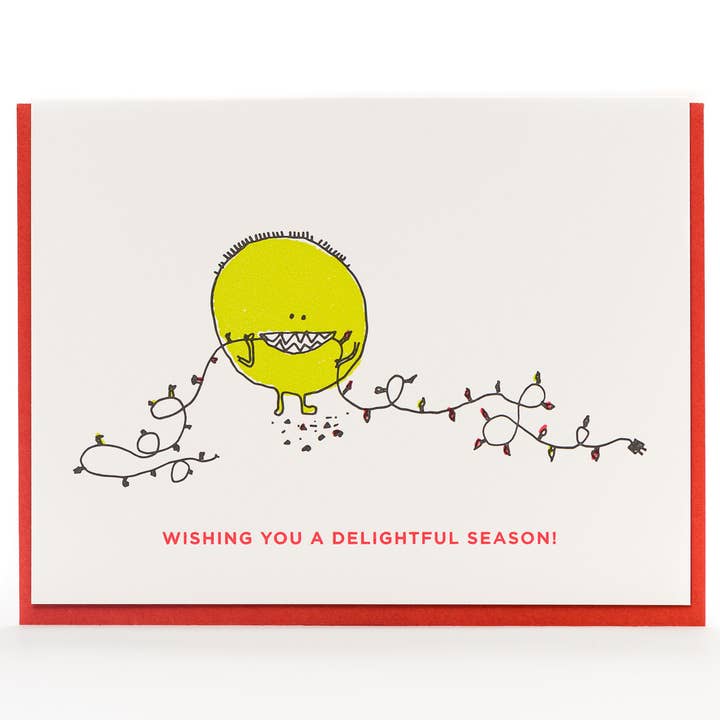 De-light'ful Monster Card for wholesale by Porchlight Press Letterpress