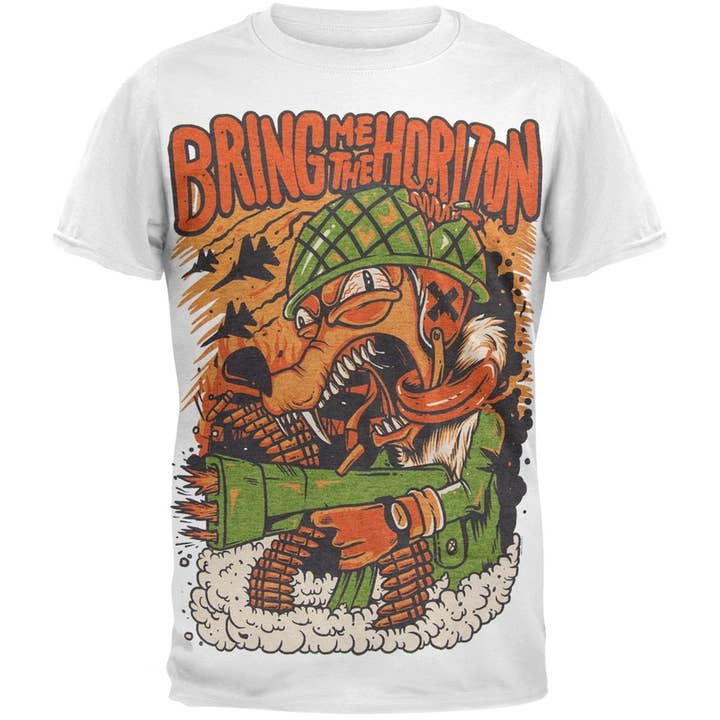 Official Store - Wholesale Screen printed t-shirt – Men′s - Bring Me The Horizon - Army Dog Men's Soft T Shirt