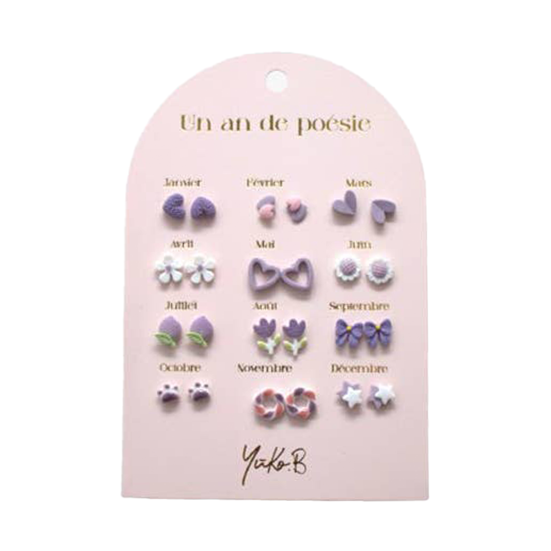 Kontiki - Wholesale Earrings - Kids - 12 Pairs of Earrings "A Year of Poetry" - Yuko B.3