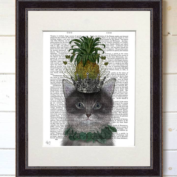 FabFunky Ltd – Großhandel Kunstdruck – Katze Ananas Puss, Katzenbuchdruck & Kunstdruck/Wandkunst