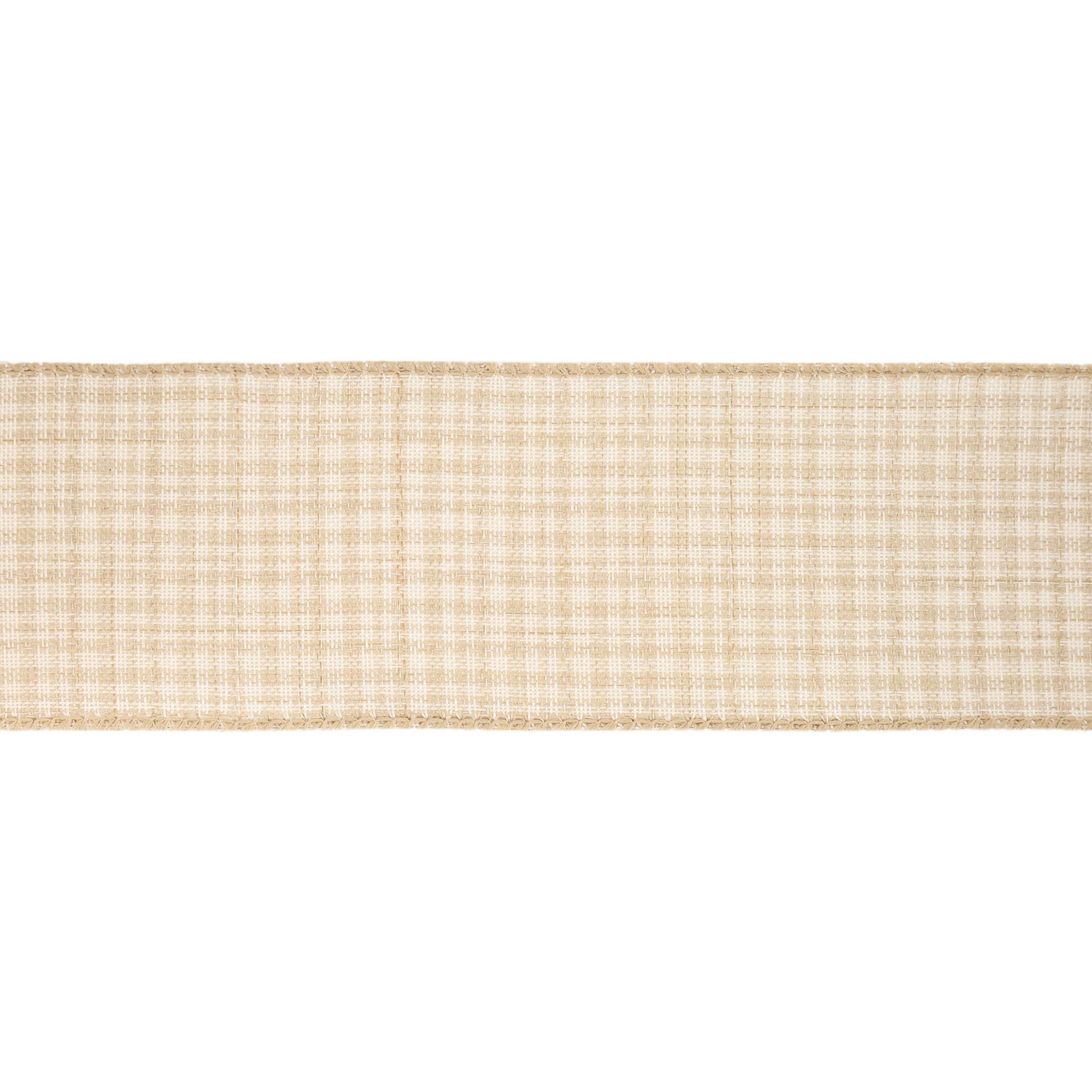 LA Ribbons Wholesale - Wholesale Ribbon - Gift Wrapping - 2 1/2" Wired Ribbon | Light Brown Plaid | 10 Yard Roll1