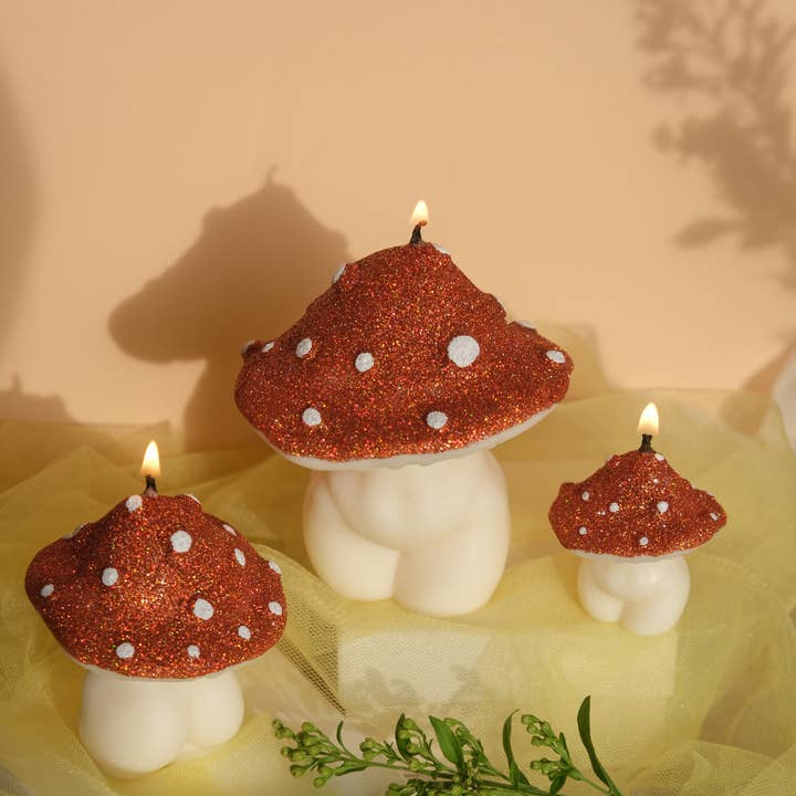 Interlude Candles - Venta al por mayor Velas de diseño llamativo - Trío de Velas de Hongo Diosa Brillantes de Cera de Soya6