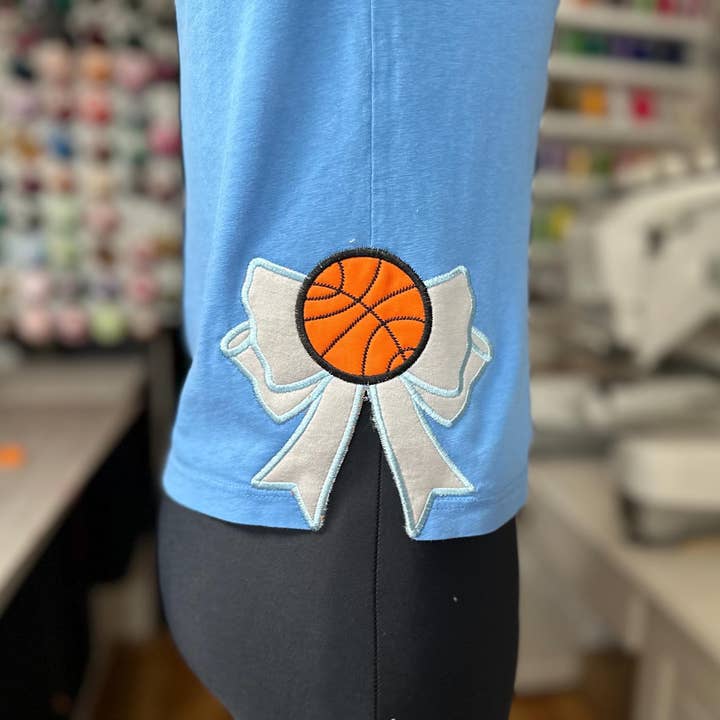 White Basketball Bow, Embroidered Side Bow Sweatshirt for wholesale by NVC Ecommerce LLC