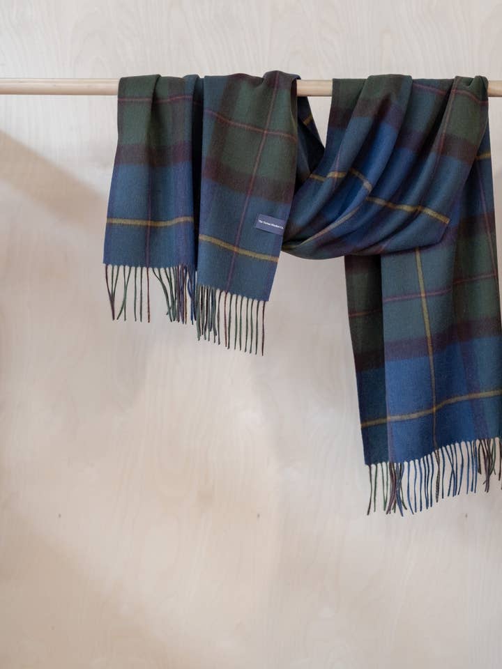Lambswool Oversized Scarf in Macleod of Harris Antique Tartan for wholesale by TBCo