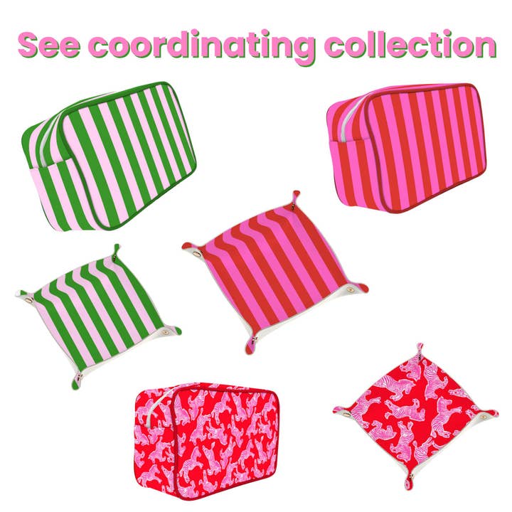 Aspen Lane - Wholesale Jewelry Dish - Cute trinket gift tray catchall | leather pink & red zebra4