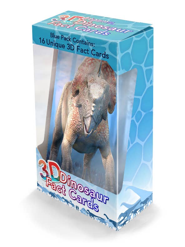 Dinosaur Fact Cards - Blue Set 16 Unique 3D Dinosaurs for wholesale by Artgame Ltd.