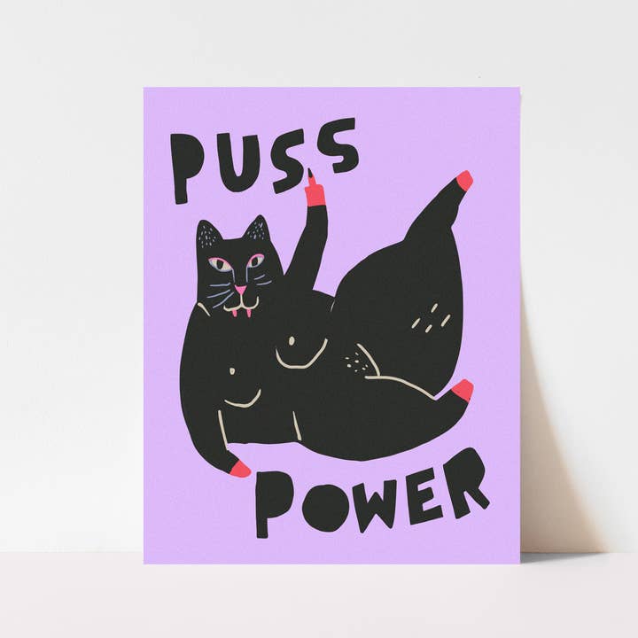 Kuku Studio - Wholesale Art Print - Puss Power Art Print