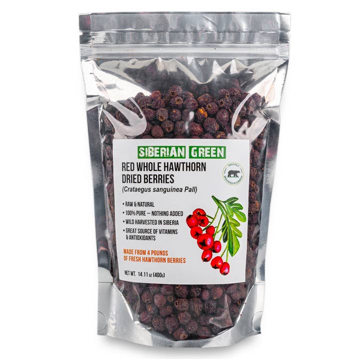 SiberianGreen - Wholesale Loose Tea - Whole Red Hawthorn Dried Berries 400g (14.11oz) Wild Harvested Crataegus Sanguinea from Altai1
