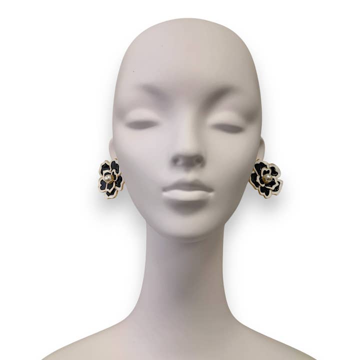 Bijoux Envie Statement Jewelry - Wholesale Stud/Post Earrings - Pearl Flower Statement Earring | Floral | Beaded | Artisan2