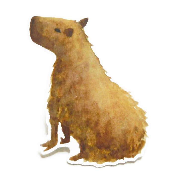 Capybara Eco Paper Sticker for wholesale by Bison Bindery