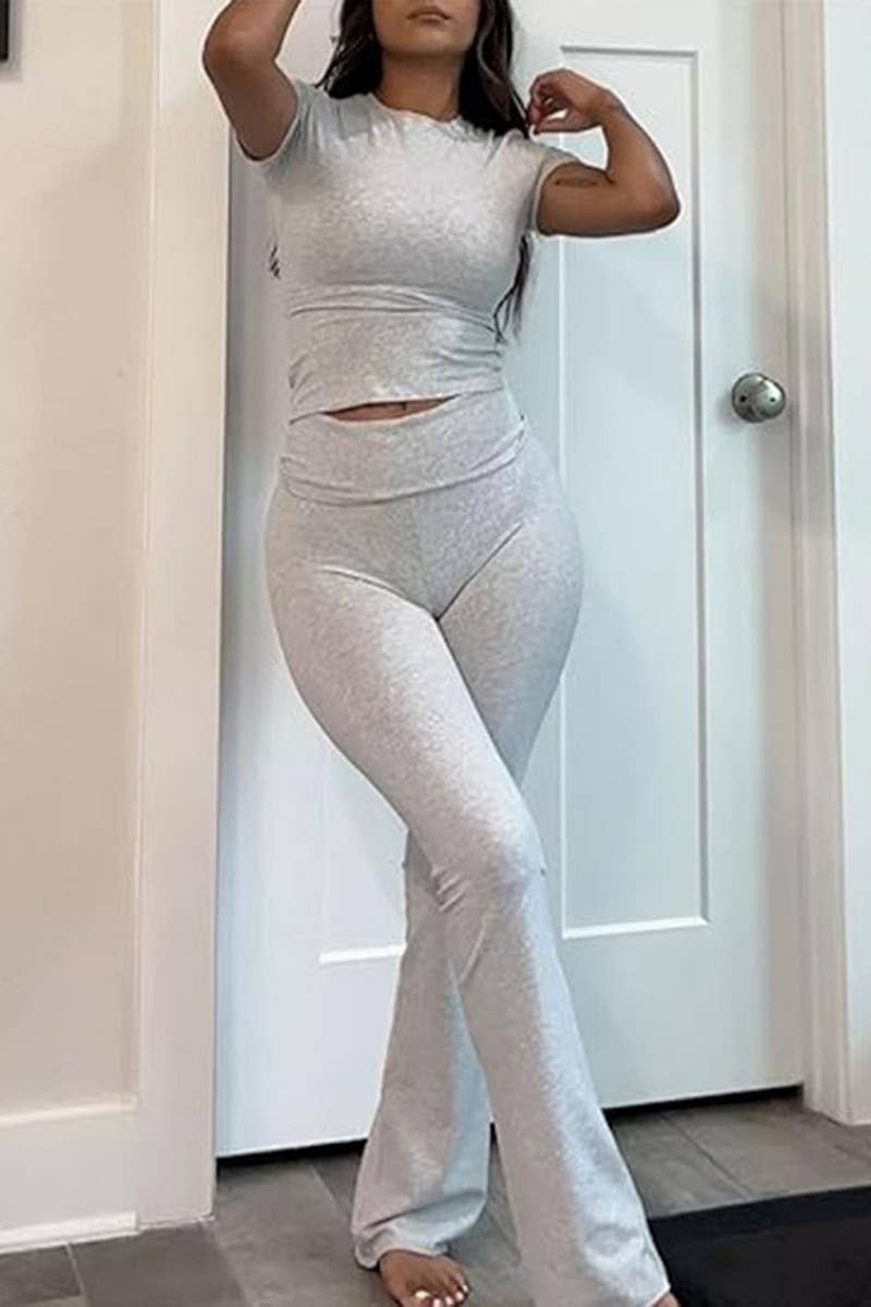 NINEXIS - Wholesale Top & Pant Set (NOT Loungewear) - Women's - CWSTB0449_Round Neck Short Sleeve and Pants set12