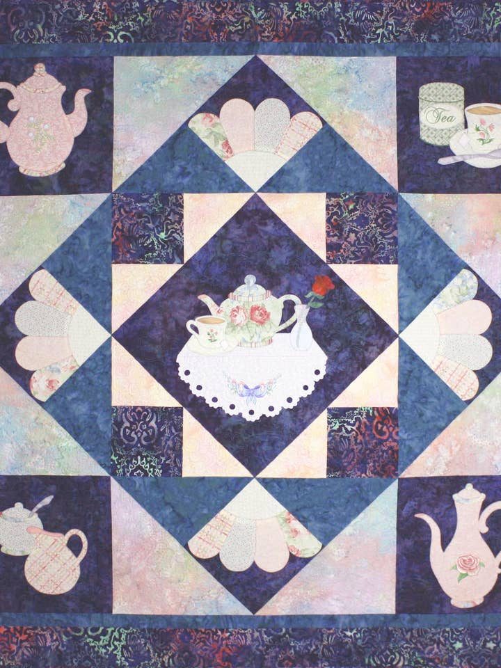 My Cup of Tea Quilt Pattern - Finished Size 48" x 48" for wholesale by Hissyfitz Designs