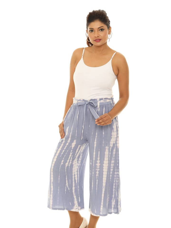 Pantalones gauchos con cinturón teñido por inmersión para venta al por mayor de Shoreline Wear. INC