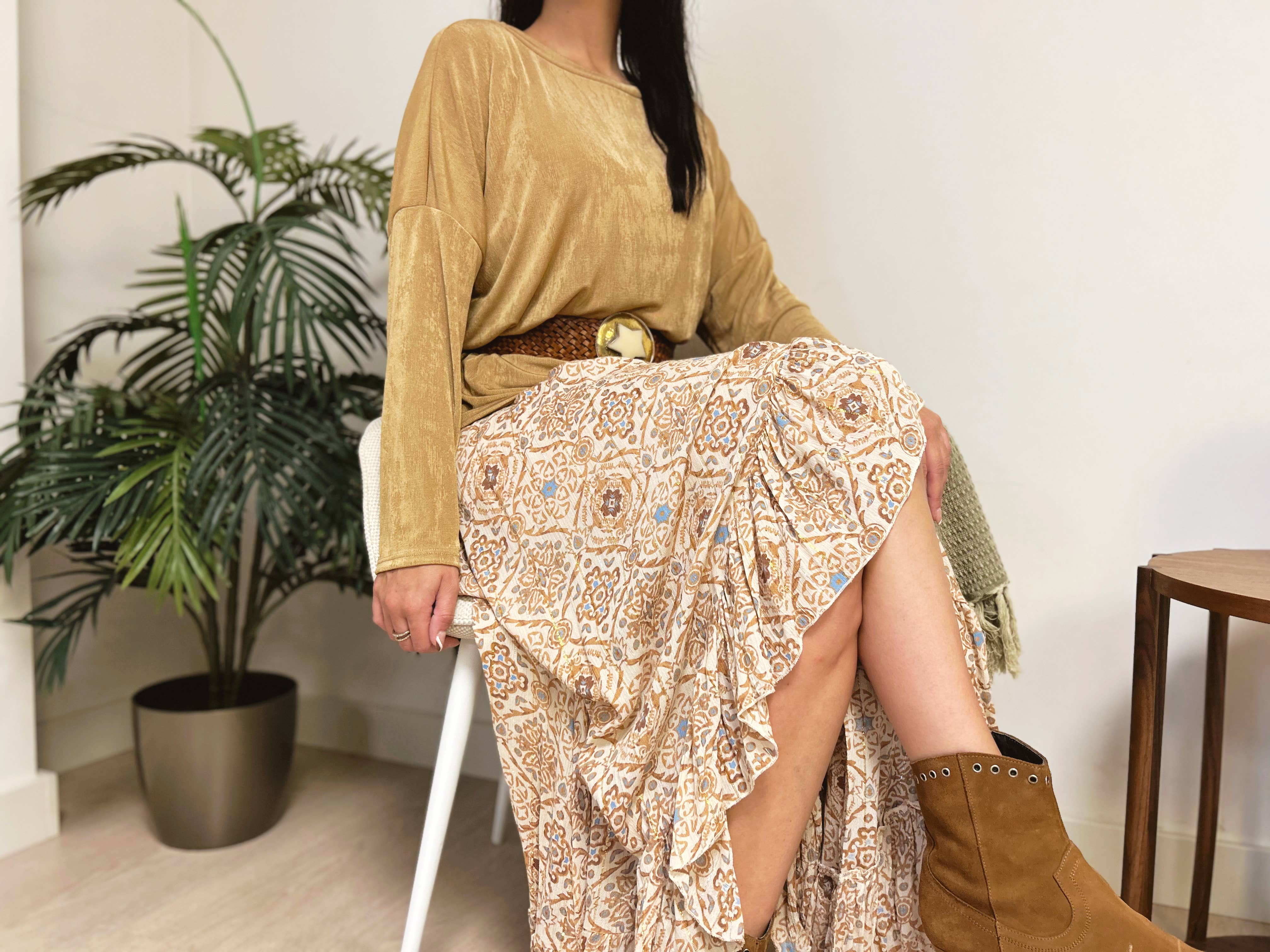 Lula Natura - Wholesale Dress - Women's - CARLOTA LONG BROWN DRESS7