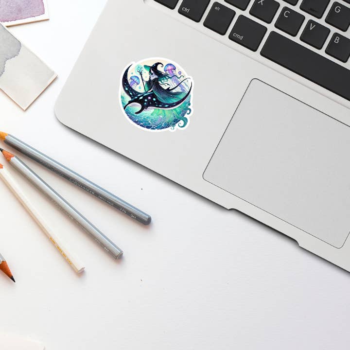 Prairie Chicken Sticker Shop & Gifts - Wholesale Sticker - Sea Witch & Jellyfish Die Cut Vinyl Sticker1