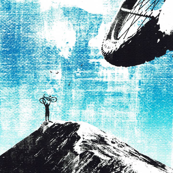 På toppen af verden II' Original silketryk for engroshandel hos Katie Edwards Illustration