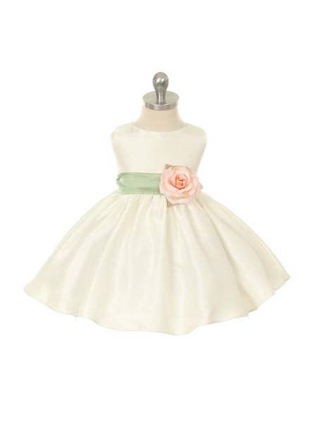 Kid's Dream - Venta al por mayor Vestido - Bebé - *SALE* Vestido clásico para bebé de poliseda con banda de organza
