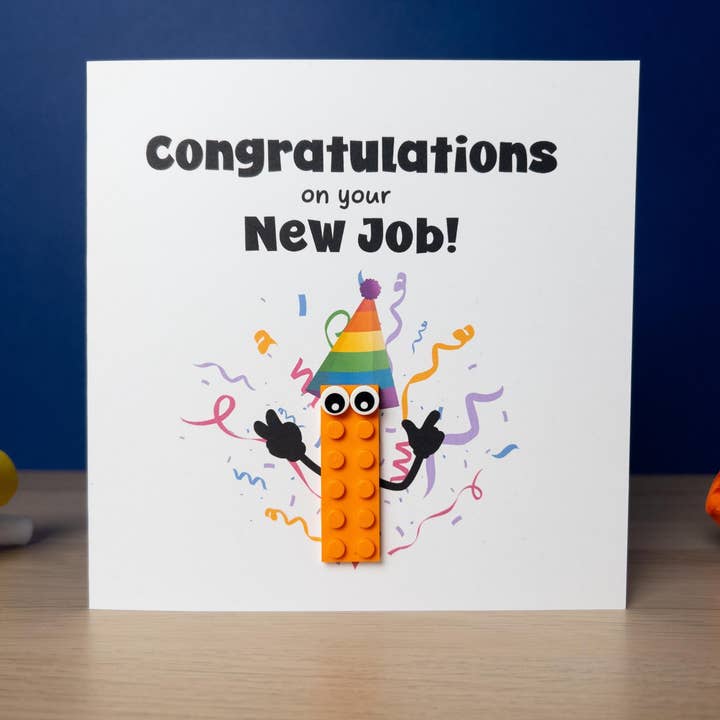 REMOVED BRAND - Venta al por mayor Tarjetas de felicitación - Tarjeta de felicitaciones por el nuevo trabajo hecha con piezas de LEGO