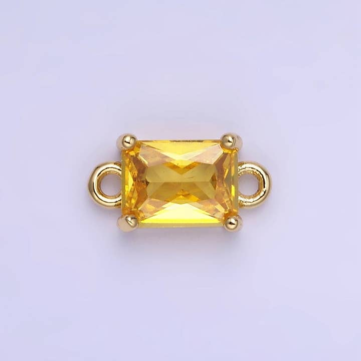 Aim Eternal - Venta al por mayor Abalorios/colgantes individuales - Conector de Baguette de CZ Relleno de Oro de 14K | G422 - G42915