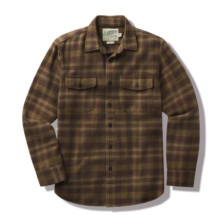 Scarboro Heritage Heavy Flannel - Olive Loden for wholesale by Grayers