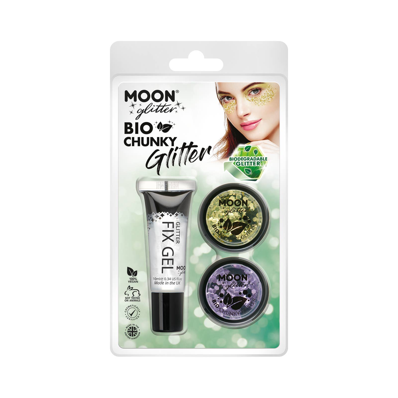 Moon Makeup – wholesale Kroppsglitter/skimmer – Clamshell BIO Chunky Glitter, 3g-miljövänlig6