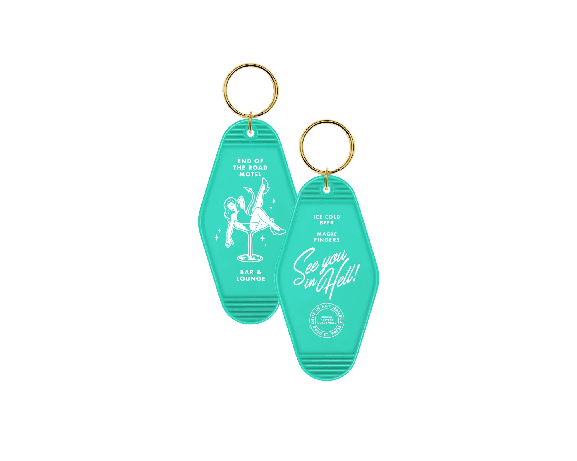 Gold St. Press - Wholesale Keychain - Unisex - End of the Road Motel Key Ring1