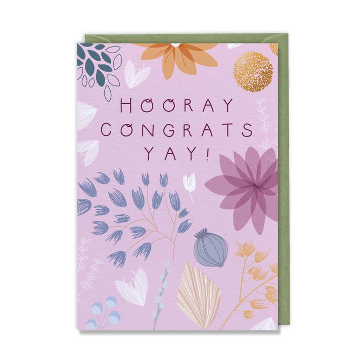 Hooray Congrats Yay! Greeting Card for wholesale by Two For Joy Illustration