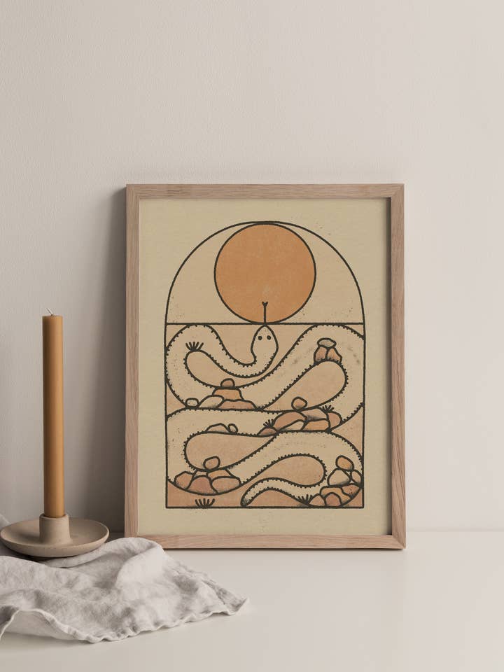 Desert Snake 8x10 Art Print for wholesale by Amber Morgan