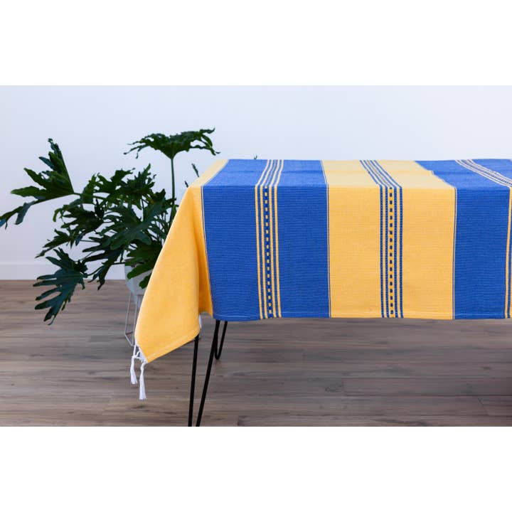 SIDREY – Engroshandel Dug – Mexicanske duge Bordovertræk - Kongeblå/Gul