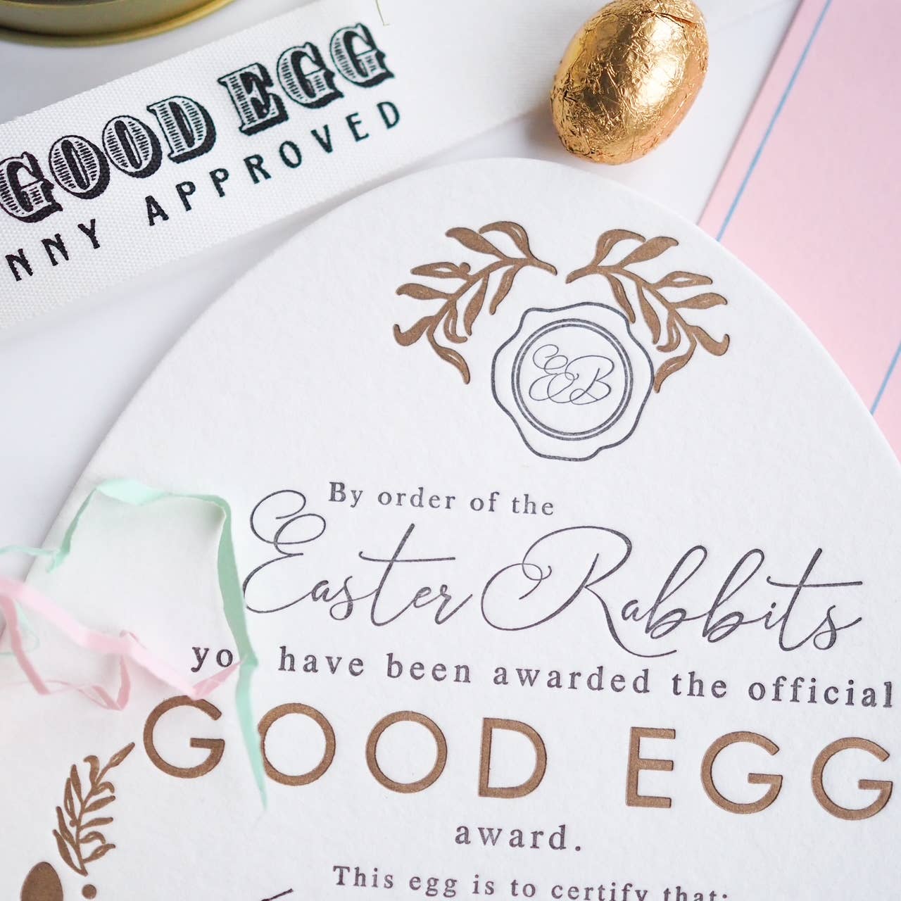 soch and co – wholesale Easter card – Good egg Easter certificate1