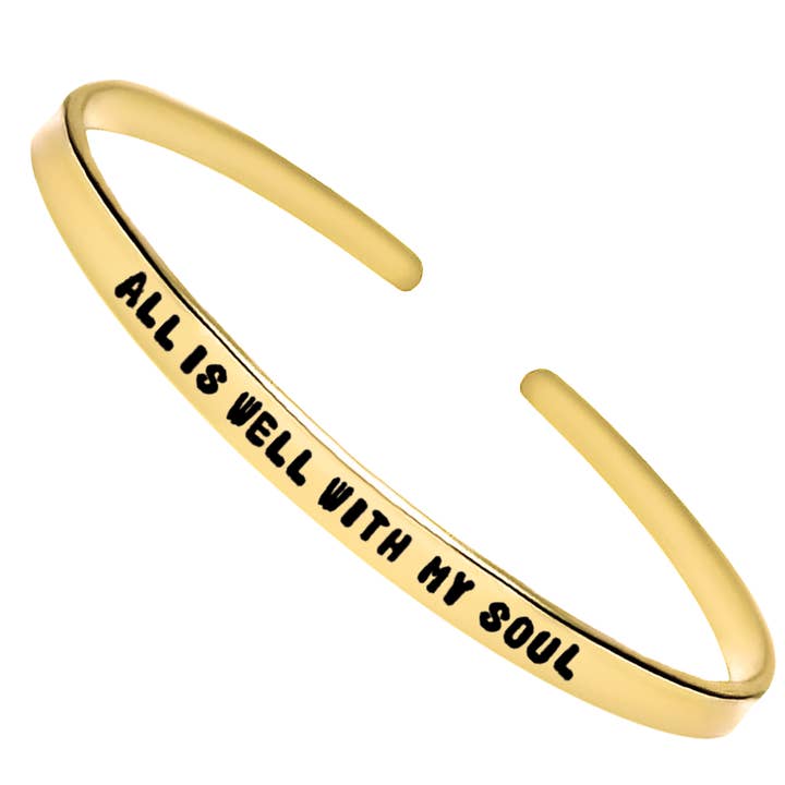 Inspirational Quote "All is Well With My Soul" Bracelet for wholesale by Camilla Limón