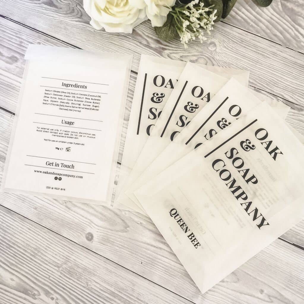 SR Creative Studio - Wholesale Cadeautasje - Bedrukte glassine zakjes voor wax melts, voedsel en zeep7