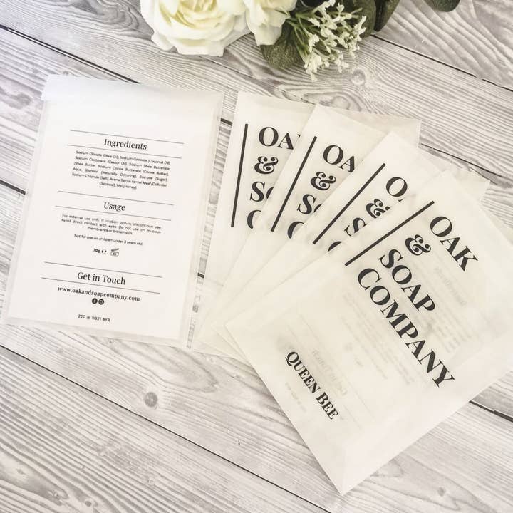 SR Creative Studio - Wholesale Cadeautasje - Bedrukte glassine zakjes voor wax melts, voedsel en zeep7