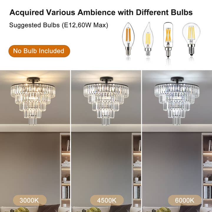 39F Inc. - Wholesale Chandelier/Hanging Light - 20in Luxury 5-Tier Crystal Chandelier Ceiling Light-3 Colors34
