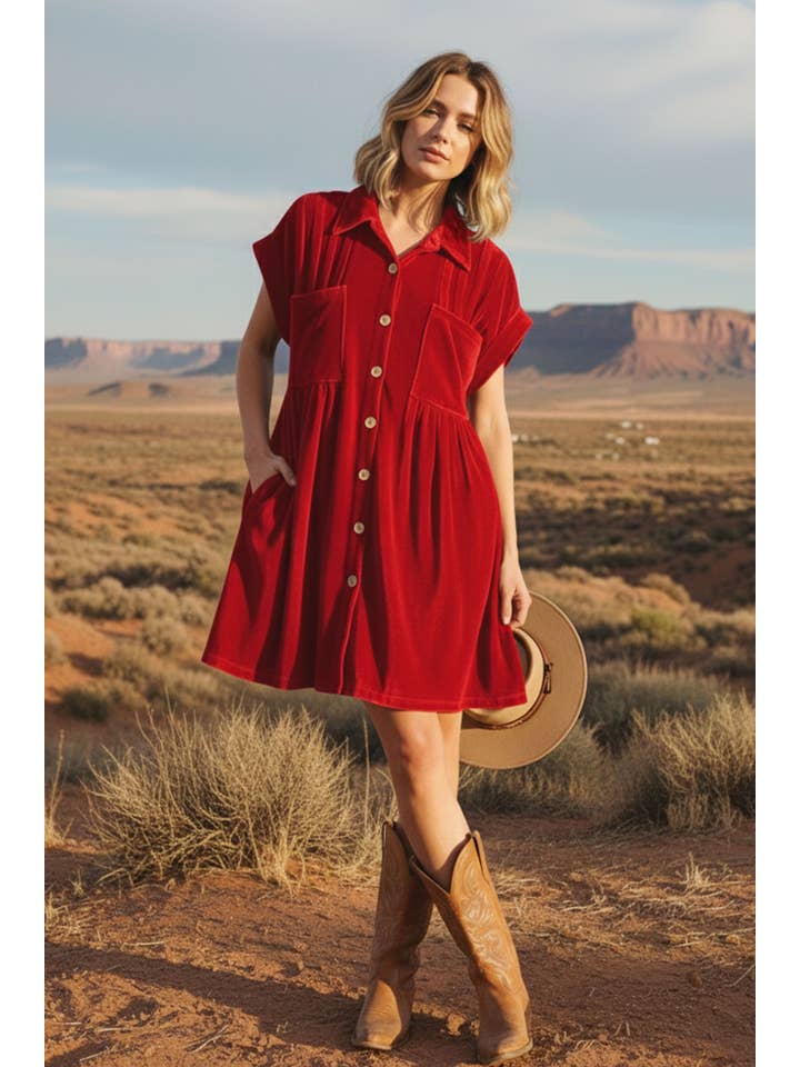 Sewn and Seen - Venta al por mayor Vestido - Mujer - Vestido de terciopelo plisado22