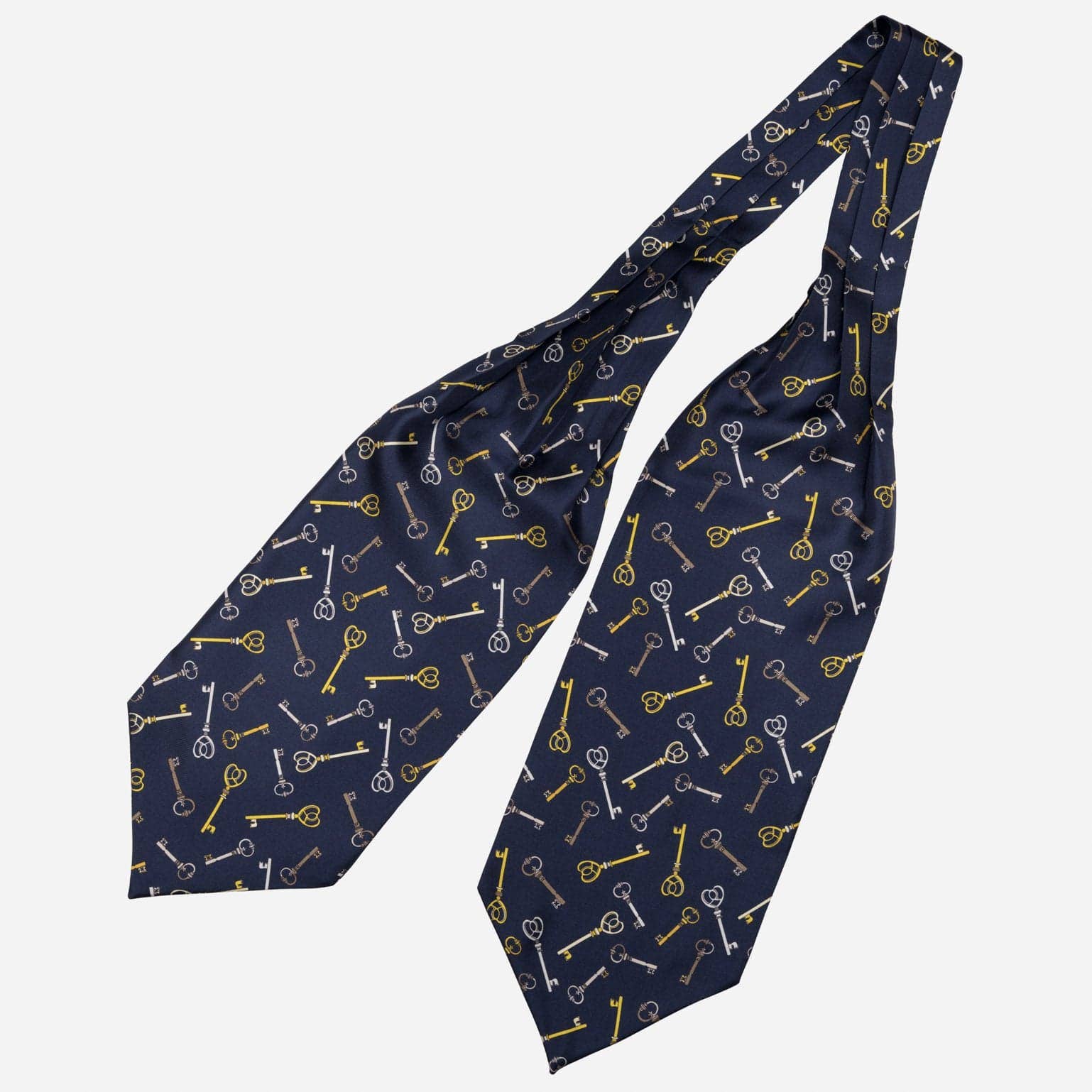 Elizabetta Made in Italy USA – wholesale Necktie – Men’s – Castel Sant'Angelo - Silk Ascot Cravat Tie - Navy Blue2