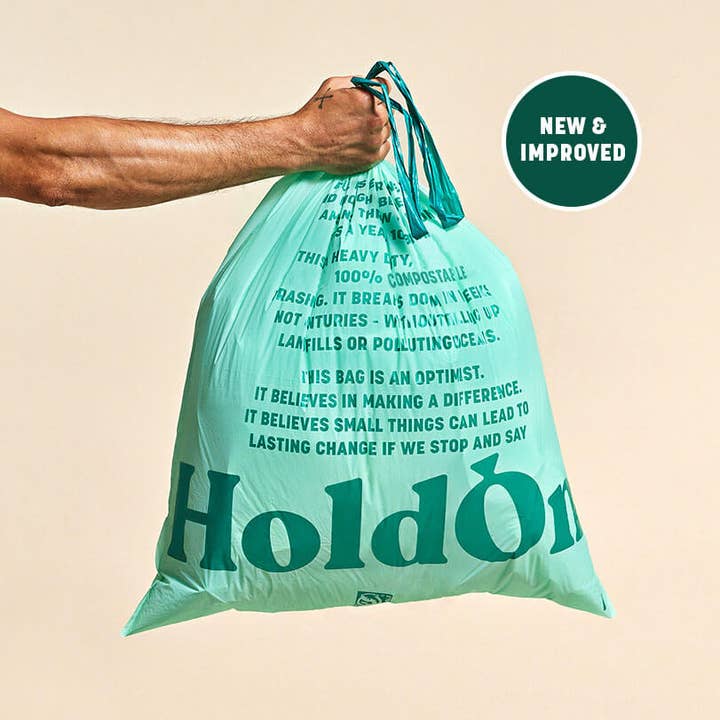 HoldOn Bags - Wholesale Trashcan/Trash Bin - COMPOSTABLE TALL KITCHEN BAGS