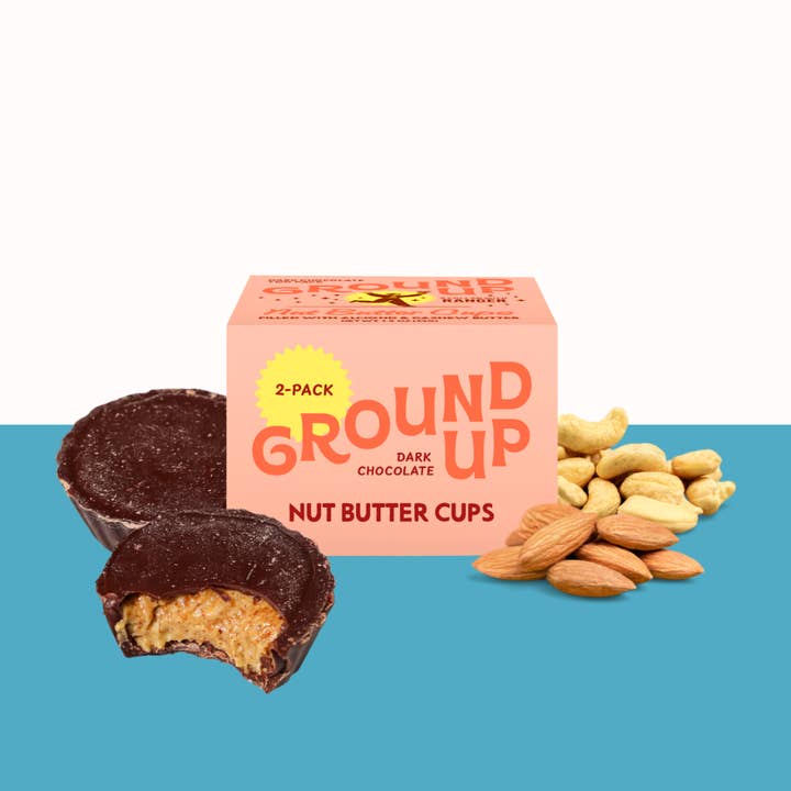 Copos de Manteiga de Noz com Chocolate Negro por atacado de Ground Up