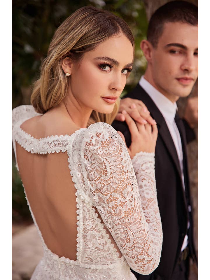 Off White LACE A-LINE DRESS & REMOVABLE JACKET for wholesale on Faire3