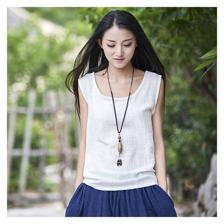 Sheer Trend - Wholesale Tank Top - Women's - Lightweight And Breathable Artistic Loose Tank Top