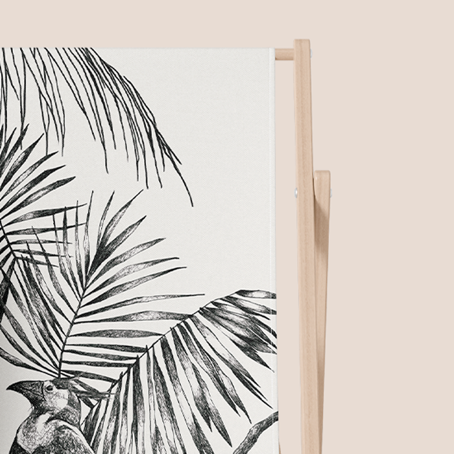 Héritage Studio – Cadeira de exterior por atacado – Deckchair Tropical Perroquet Preto, Branco, 100% Poliéster3